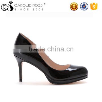 Women round toe comfortable insole office wear women black leather shoes