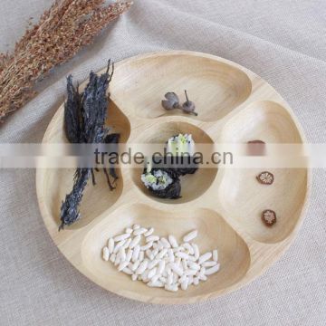 Five grid wood dried fruit tray creative sub-grid wooden tray