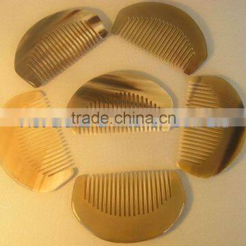 Horn comb, half moon design