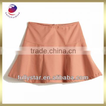 Lady's short skirt back with zipper