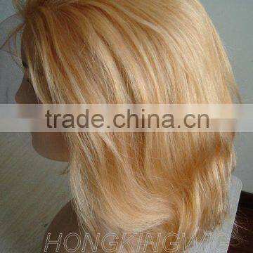 100% human remy blond hair full lace wig for sale
