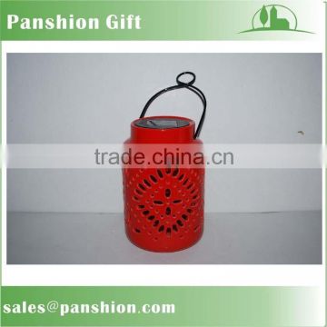 Pieced ceramic lantern with solar light