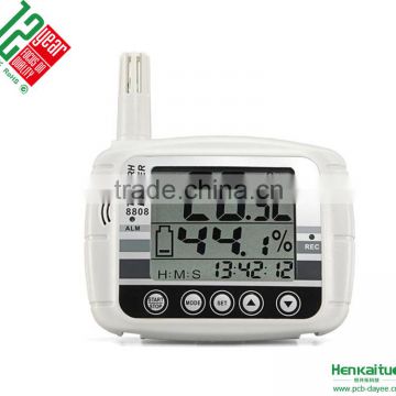 Wall Mount Clock Large LCD Display Built-in USB Temperature Humidity Data logger