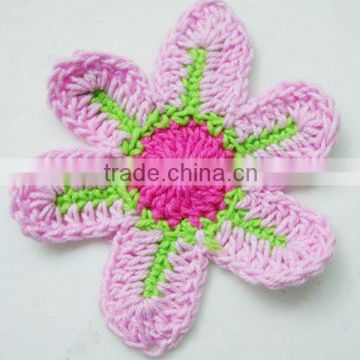 pink crochet five-petal flower/handmade flowers appliques
