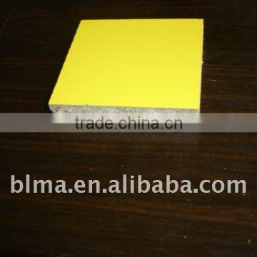 yellow color melamine faced particleboard