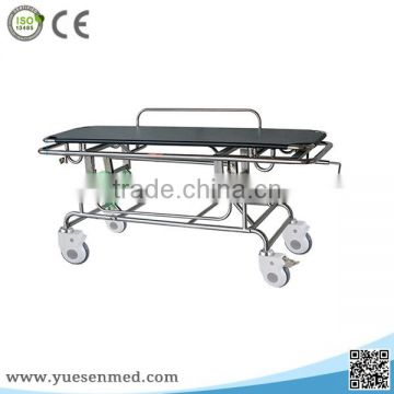 High popularity cheap stainless steel trolley manual stretcher cart