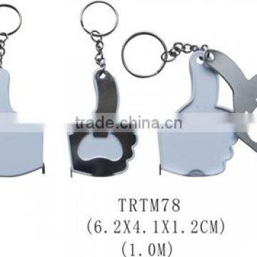 3 in 1 Thumb Stylish Tape measure and bottle opener keychain