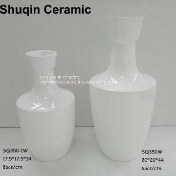 modern vase white color vase dolomite vase indoor vase table vase ceramic vase for home decor