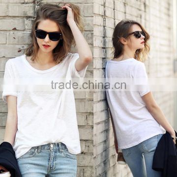 plain color short sleeve cool lady t shirt fashion hot sale women t shirt