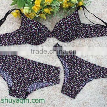 Fashion flower printed ladies' underwear