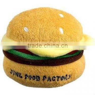 hamburger plush dog toy