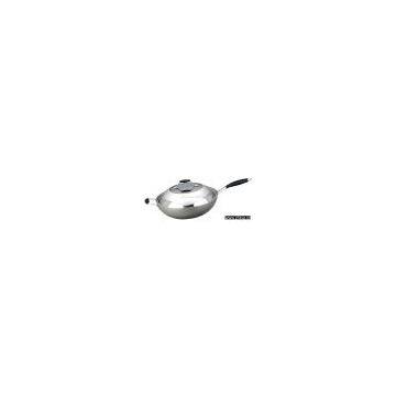 32cm Non-Smoking wok with Casting S/S Handle and Lid