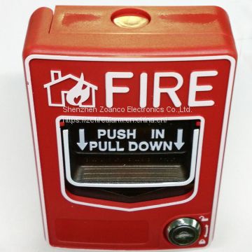 conventional manual call point pull down plate button emergency fire button with key