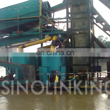 SINOLINKING River Gold Washing Trommel Plant Gold Bucket Chain Dredger