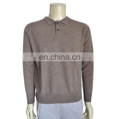 Men's Long Sleeve Polo Neck Cashmere Sweater