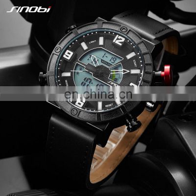 SINOBI Multi Function Men Wristwatch S9733G Full Calendar Window Male Watch LED Display Digital Watches