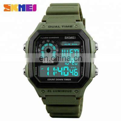 skmei 1299 sport digital fashion waterproof 5ATM cheap chronograph digital men military watch