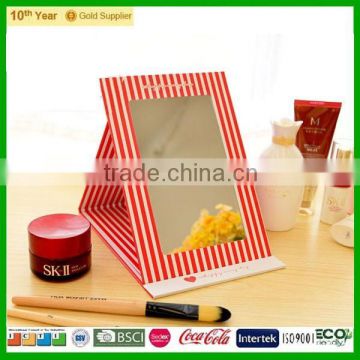 2014 new design small size table paper makeup mirror for korea