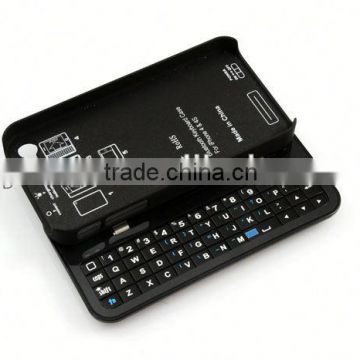 For iphone 4 4S ultra-thin sliding bluetooth keyboard case with stand