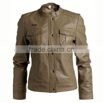 High quality cheap lady's fashion leather jacket with ten years experience