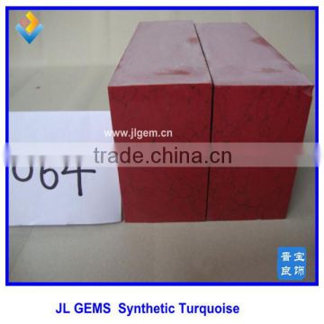 wholesale Cheap Price Synthetic brick red Turquoise Rough in Block