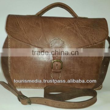 Moroccan brown leather Satchel handmade in morocco