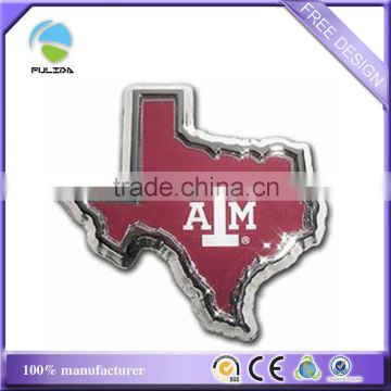 America Texas state city map shaped epoxy stick on ABS plastic auto car emblem