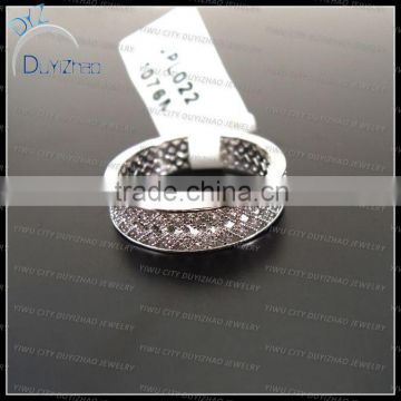 pave cz plated white gold cz rings