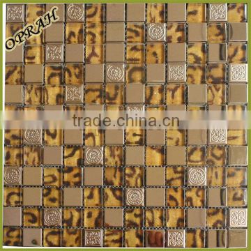 High quality fashion style decorative wall metallic glass mosaic tile