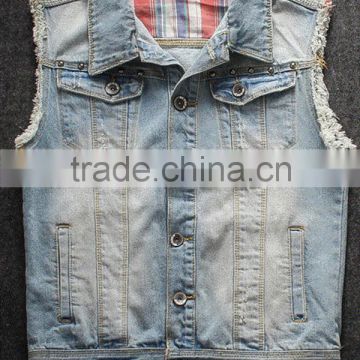 2016 Spring wholesale mens fashion jeans vest
