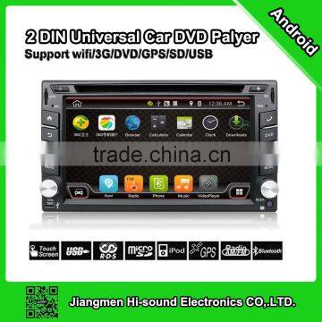 2016 hisound android 6.2 touch screen car dvd player for universal