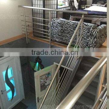 side mount stainless steel rod rails to staircase