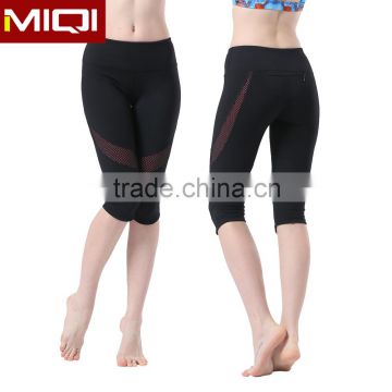 2016 new sexy mesh design women fitness tights capri pants wholesale
