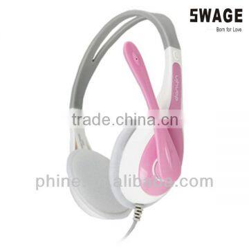 PH-301 free samples 2014 new hot fashion colors cute women headphones and headsets with 3.5mm Jack and Volume control
