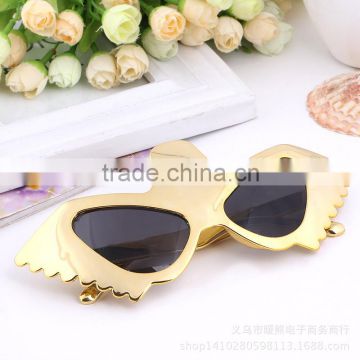 New style party glasses golden sunglasses