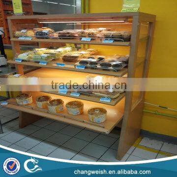 wooden bakery display stand rack and shelf