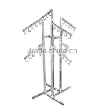 Stainless steel clothes display rack with hook