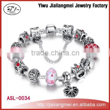 2015 novelties hot wholesale beads bracelet jewelry , new arrival promotion cheap custom charm models of silver bracelets