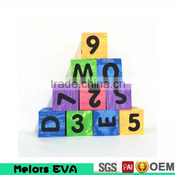 Top sale building wooden like grain color alphabet EVA foam blocks