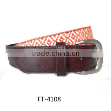 Wholesale colorfull pu and webbing belt