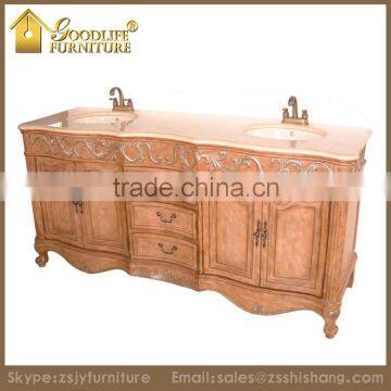 Qualified Classical Solid Wood Double Sink Bathroom Vanities