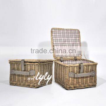 New cheap natural wicker storage basket with lids wholesale