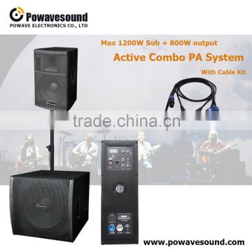 L1 powavesound Active combo PA speaker system Subwoofer + speaker home theater sound system