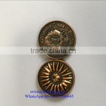 high quality custom antique brass Metal Souvenir challenge coin