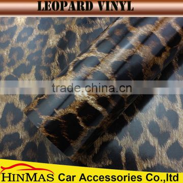 satin black/silver new arravied factory direct sell leopard skin car wrap vinyl