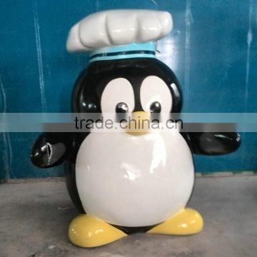 Fiberglass penguin cooker statue sculpture