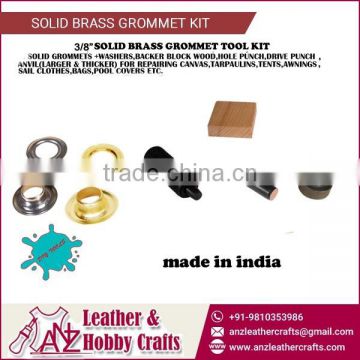 3/8 " Solid Brass Grommets Kit with Anvil