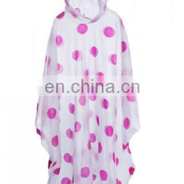 Overall printing Transparent Emergency PVC Reusable Rain Hooded Poncho