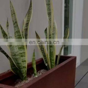 Outdoor Corten Steel Planter Box with brake wheels