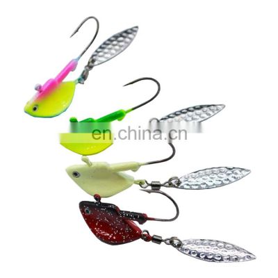 3.5g 7g 10g 14g 21g Jigs Soft Bait Lure Lead Head Fishing Hooks With Metal Spoon Fish Hook For Eyes Tackle